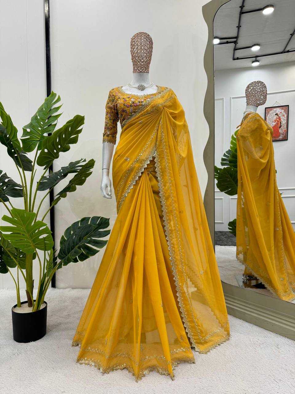 YNF TABBY SILK RIN133 497 SAREES WHOLESALE PARTY WEAR FANCY SEQUENCE RAKHI SAREES MANUFACTURER